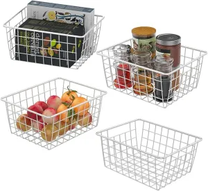 2 Pcs Freezer Storage Basket, Durable Rustproof Hanging Freezer Cable Storage Organizer