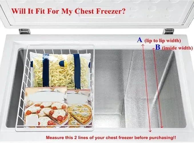 2 Pcs Freezer Storage Basket, Durable Rustproof Hanging Freezer Cable Storage Organizer