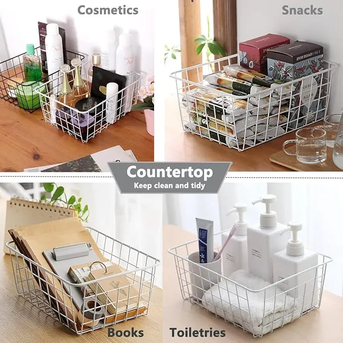 2 Pcs Freezer Storage Basket, Durable Rustproof Hanging Freezer Cable Storage Organizer