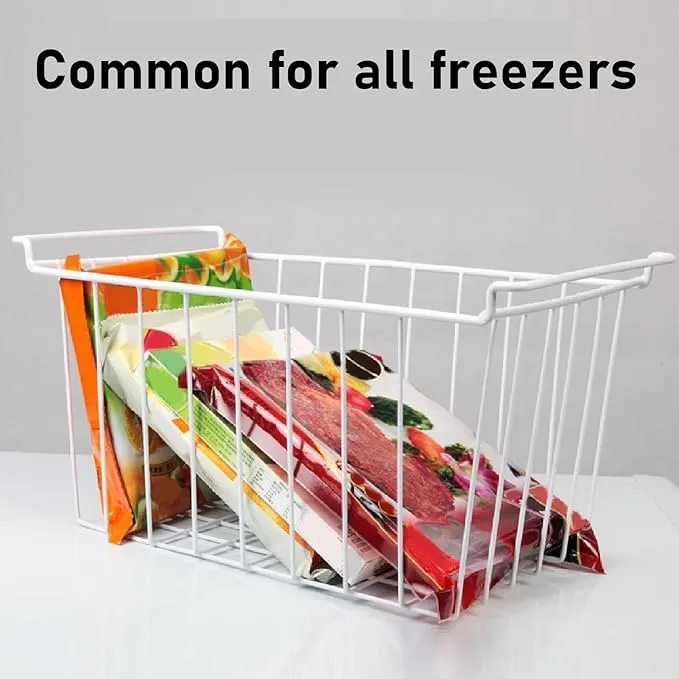 2 Pcs Freezer Storage Basket, Durable Rustproof Hanging Freezer Cable Storage Organizer