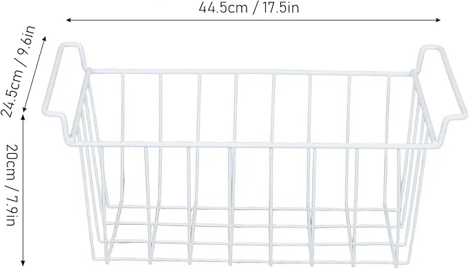 2 Pcs Freezer Storage Basket, Durable Rustproof Hanging Freezer Cable Storage Organizer