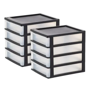 4- Drawer Desktop Storage Unit, White Pack of 2