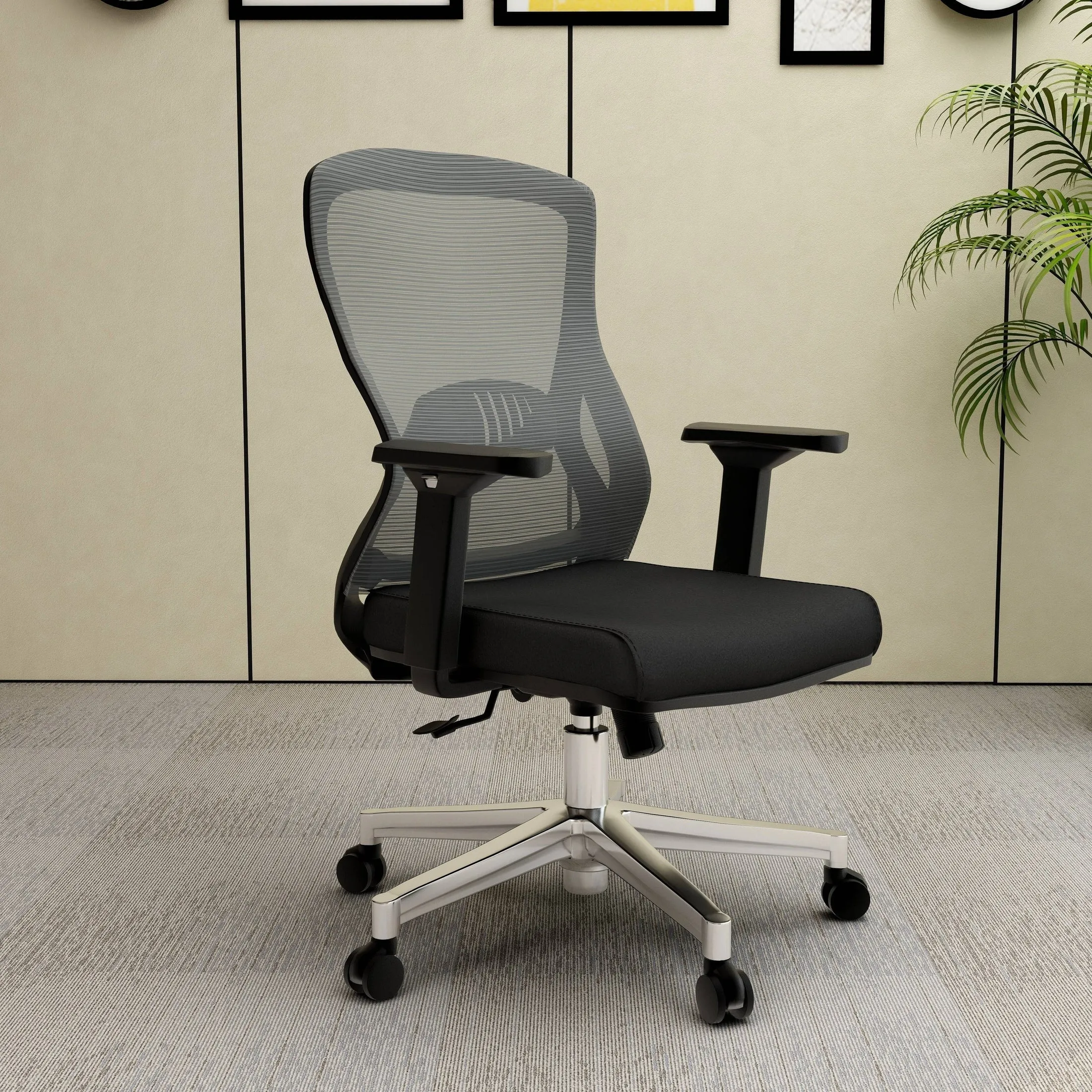 Adorit Series Ergonomic Office Chair with Mesh Back and Upholstered Seat