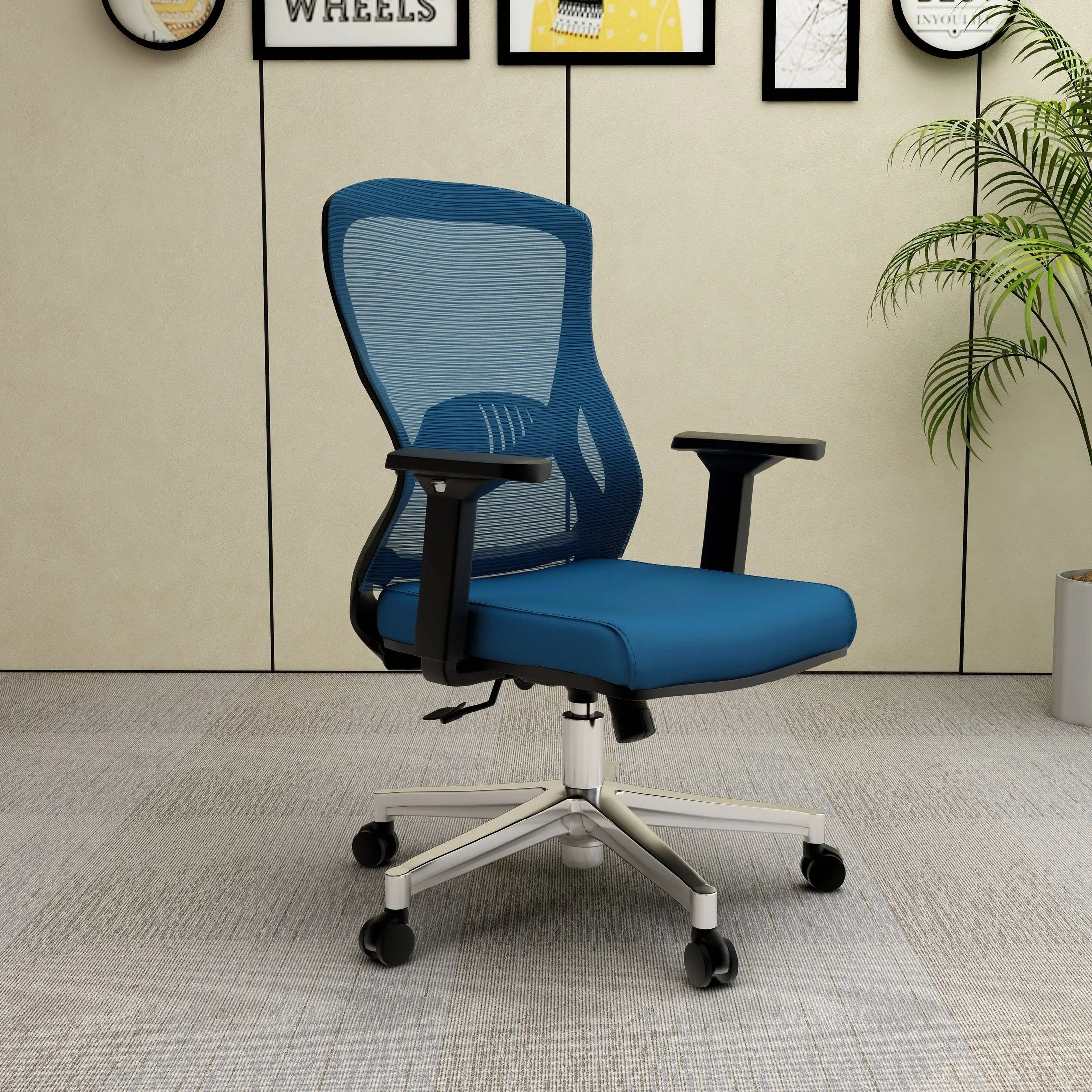 Adorit Series Ergonomic Office Chair with Mesh Back and Upholstered Seat