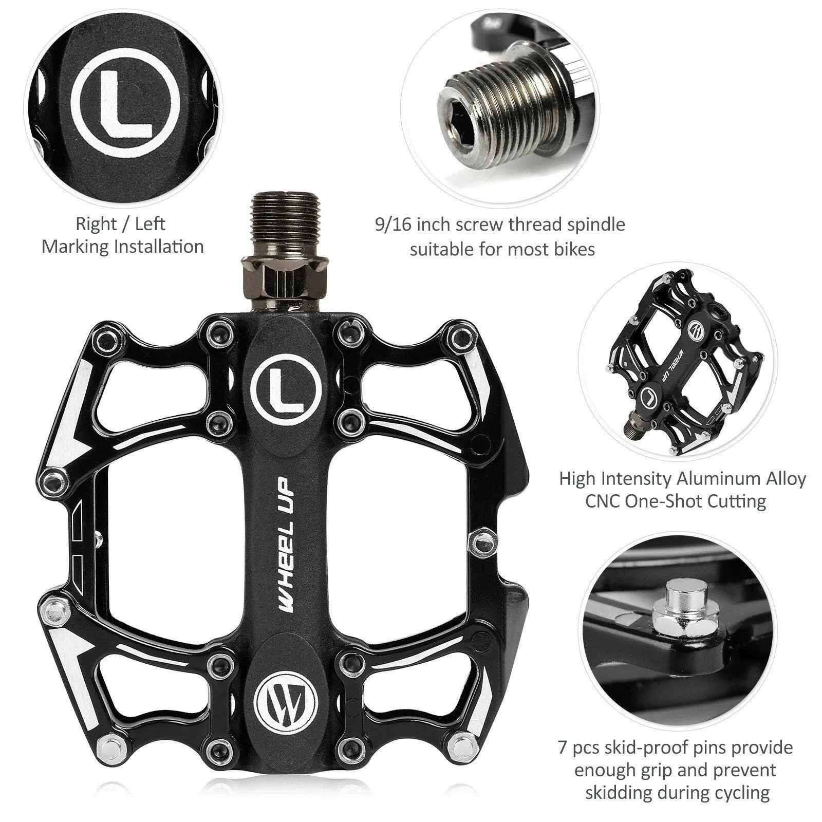 Aluminum Alloy Bicycle Pedal Cycling Pedal Mountain Bike Pedal Durable Foot Pedal Accessories
