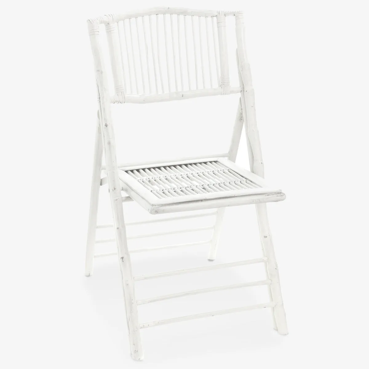 Bamboo Folding Chair White