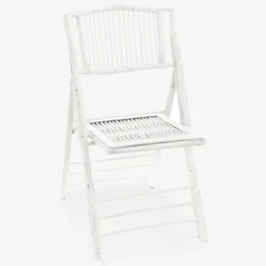 Bamboo Folding Chair White