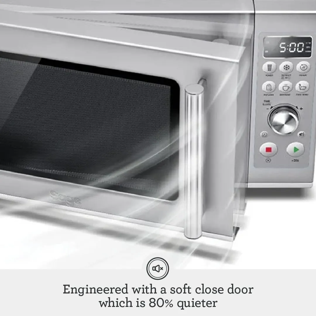 Breville BMO650SIL1BUC1 the Compact Wave Soft Close Microwave, Silver