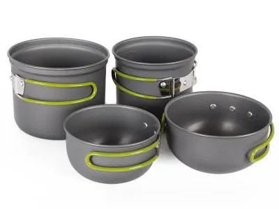 Camping Hiking Camping Cooking Pot Set 4pcs