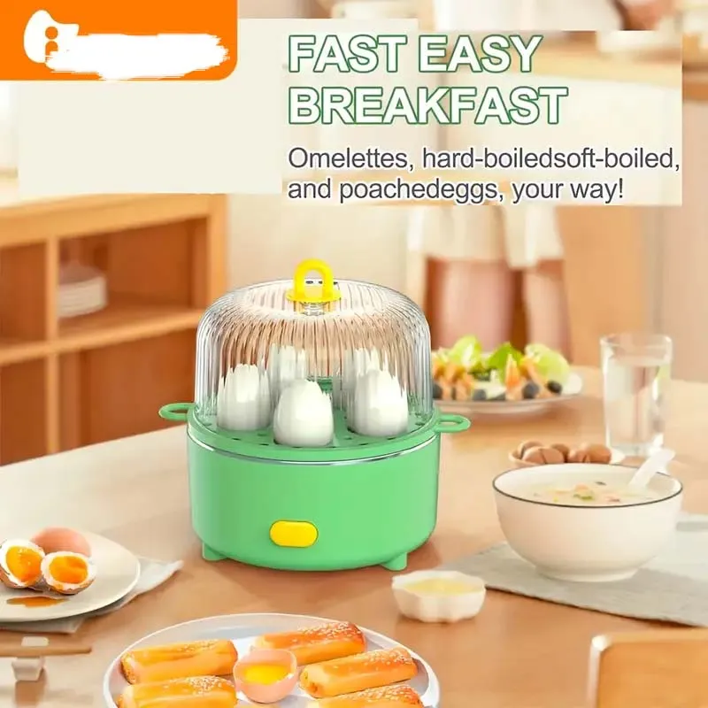 Compact 2-Egg Electric Cooker - Soft, Medium, Hard