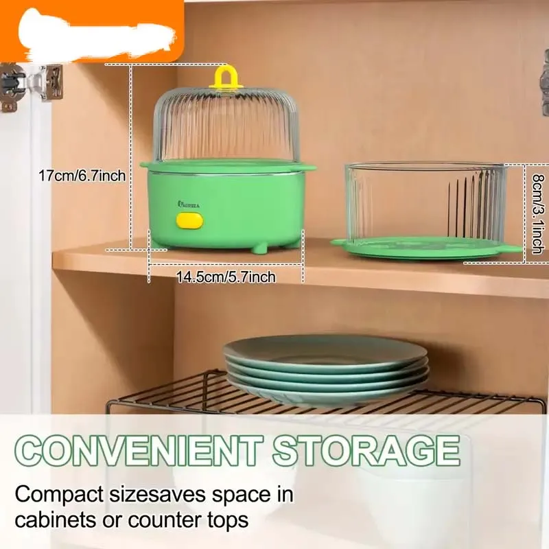 Compact 2-Egg Electric Cooker - Soft, Medium, Hard