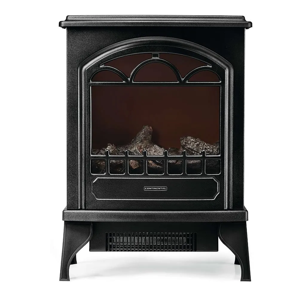 Continental Black Electric Fireplace Stove Heater