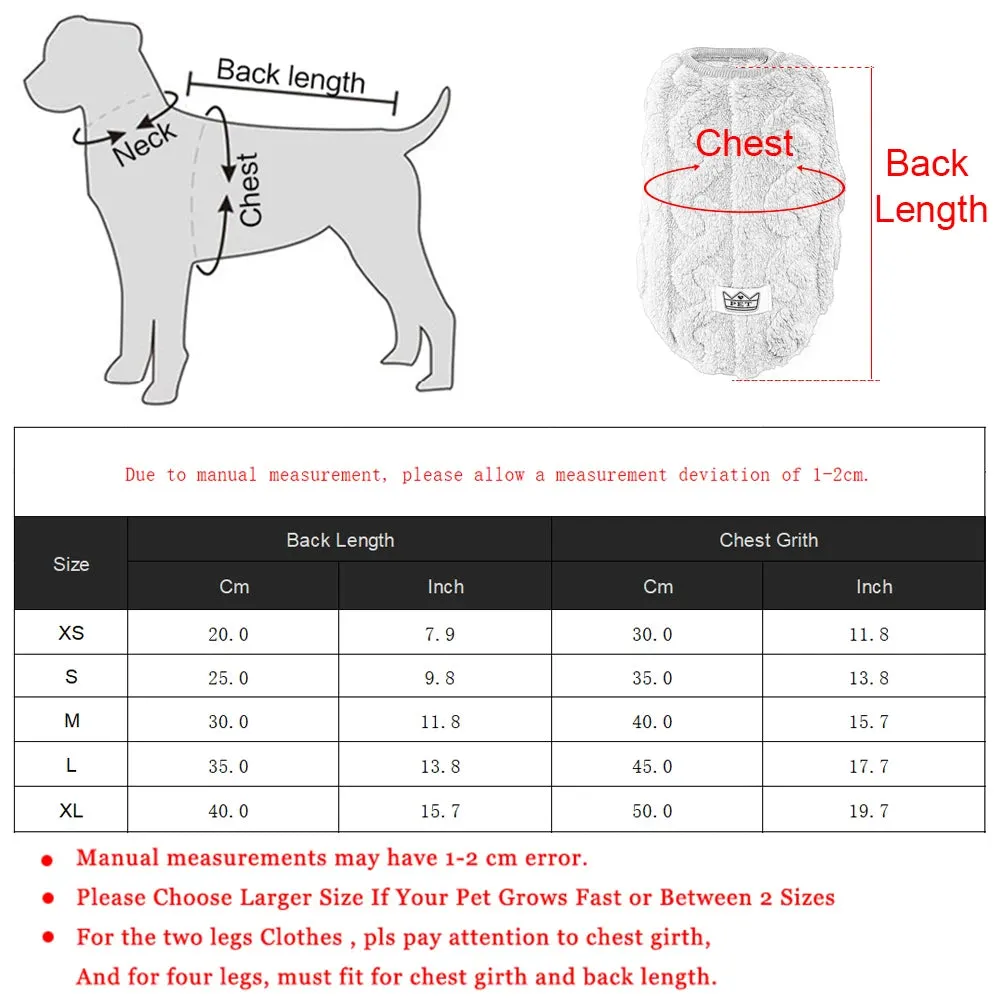 Cozy Fleece Pet Sweater for Small to Medium Dogs and Cats