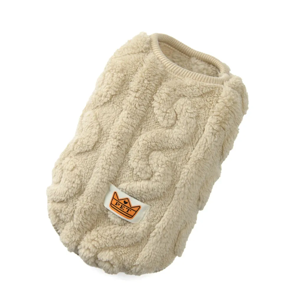Cozy Fleece Pet Sweater for Small to Medium Dogs and Cats
