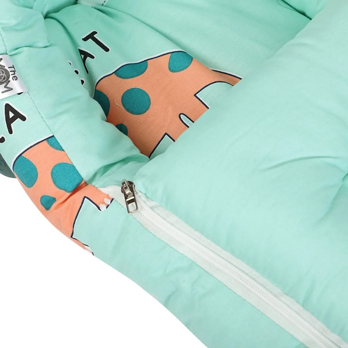 Dino Days- Head Pillow, Bolster Pillow, And Baby Nest Sleeping Bag Bed