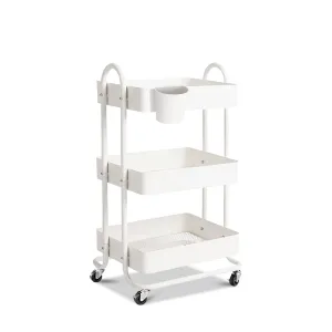 Durable 3-Tier Kitchen Trolley Cart, 45kg Capacity, EKKIO