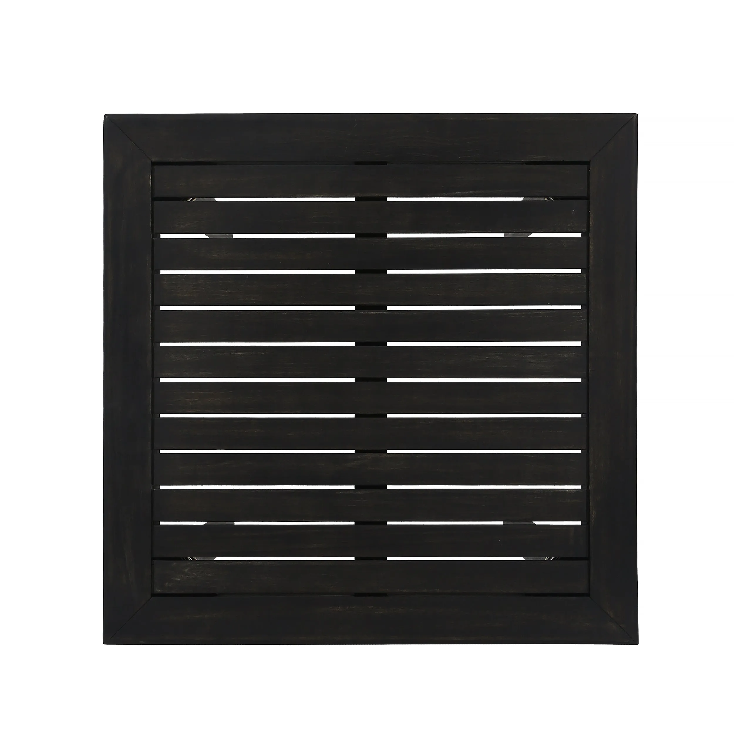 Elizabeth Outdoor 26" Square 3 Piece Wood and Wicker Bar Height Set