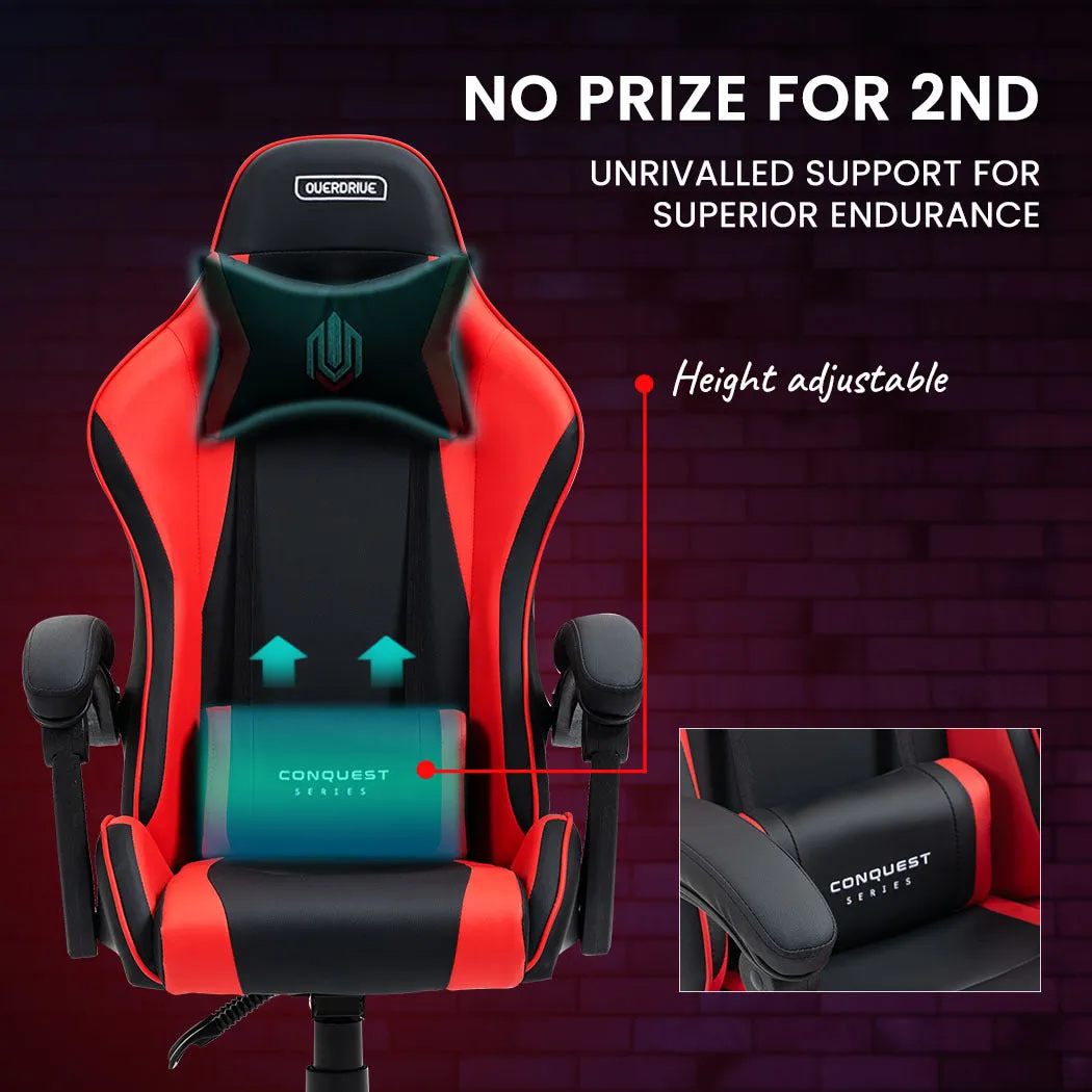 Ergonomic Reclining Gaming Chair with Lumbar & Neck Support, Overdrive