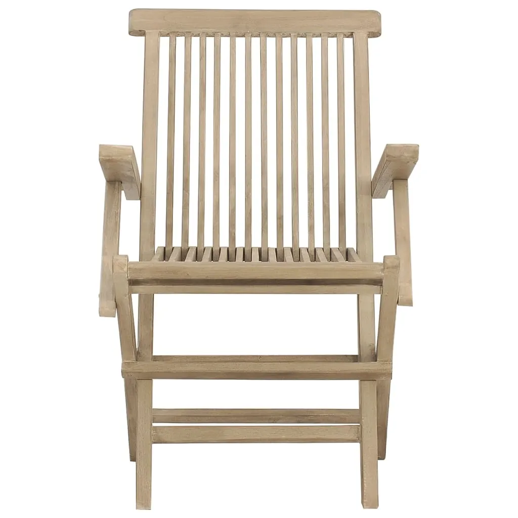 Folding Patio Chairs Outdoor Lawn Chair Furniture Gray Solid Wood Teak