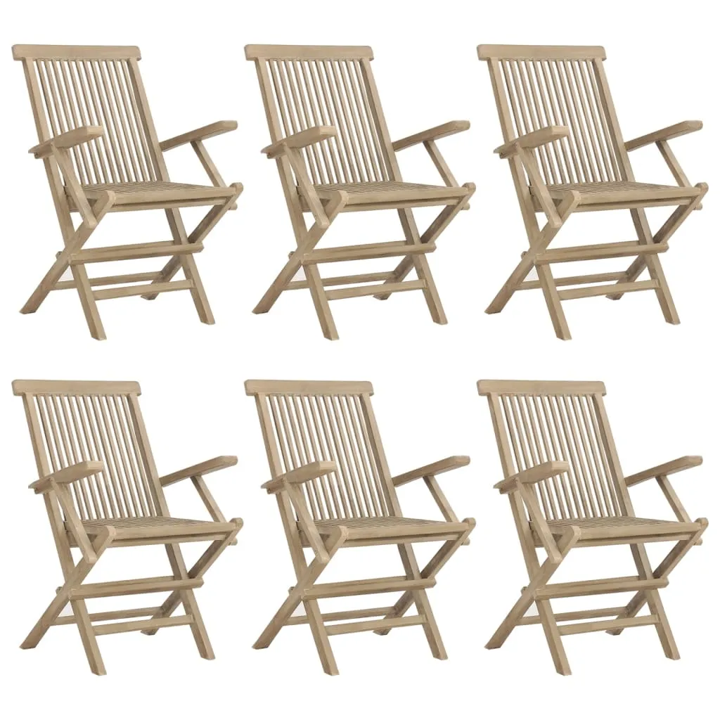 Folding Patio Chairs Outdoor Lawn Chair Furniture Gray Solid Wood Teak