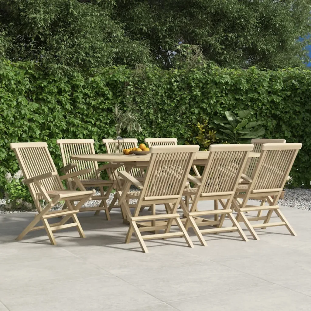 Folding Patio Chairs Outdoor Lawn Chair Furniture Gray Solid Wood Teak