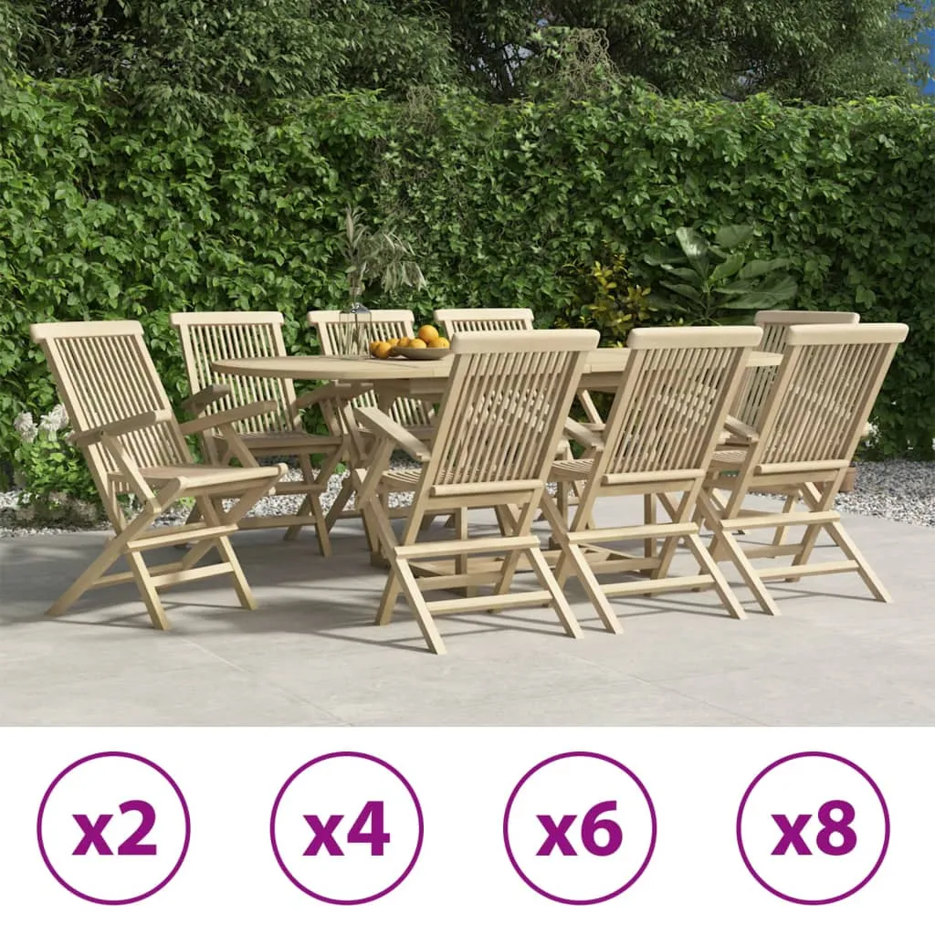 Folding Patio Chairs Outdoor Lawn Chair Furniture Gray Solid Wood Teak