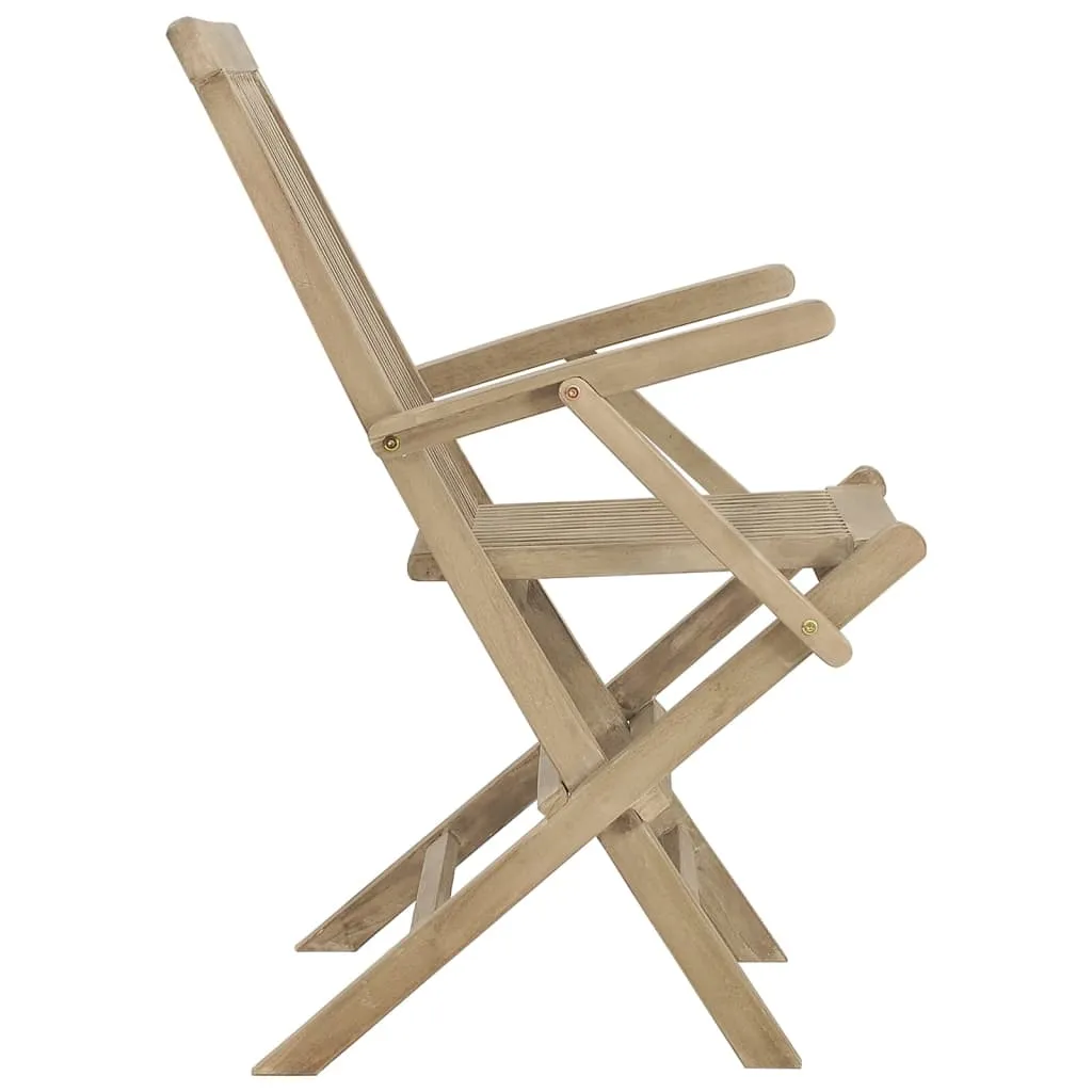 Folding Patio Chairs Outdoor Lawn Chair Furniture Gray Solid Wood Teak