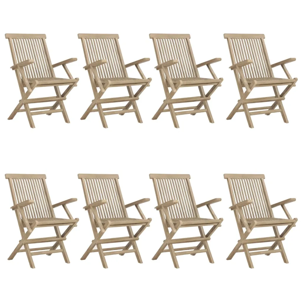 Folding Patio Chairs Outdoor Lawn Chair Furniture Gray Solid Wood Teak