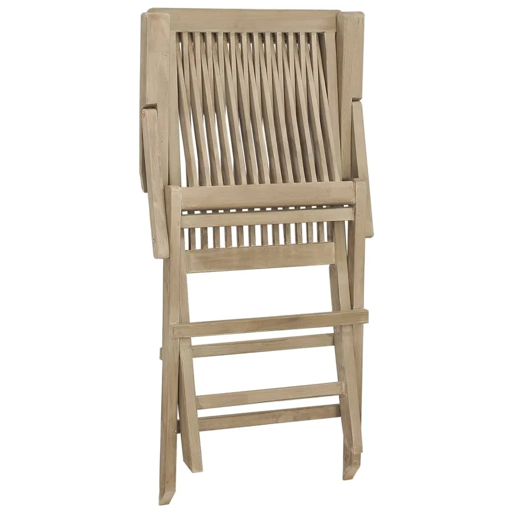 Folding Patio Chairs Outdoor Lawn Chair Furniture Gray Solid Wood Teak