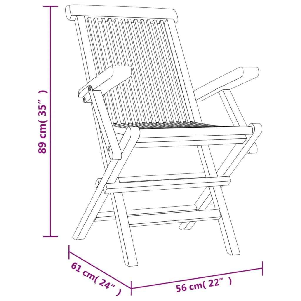 Folding Patio Chairs Outdoor Lawn Chair Furniture Gray Solid Wood Teak