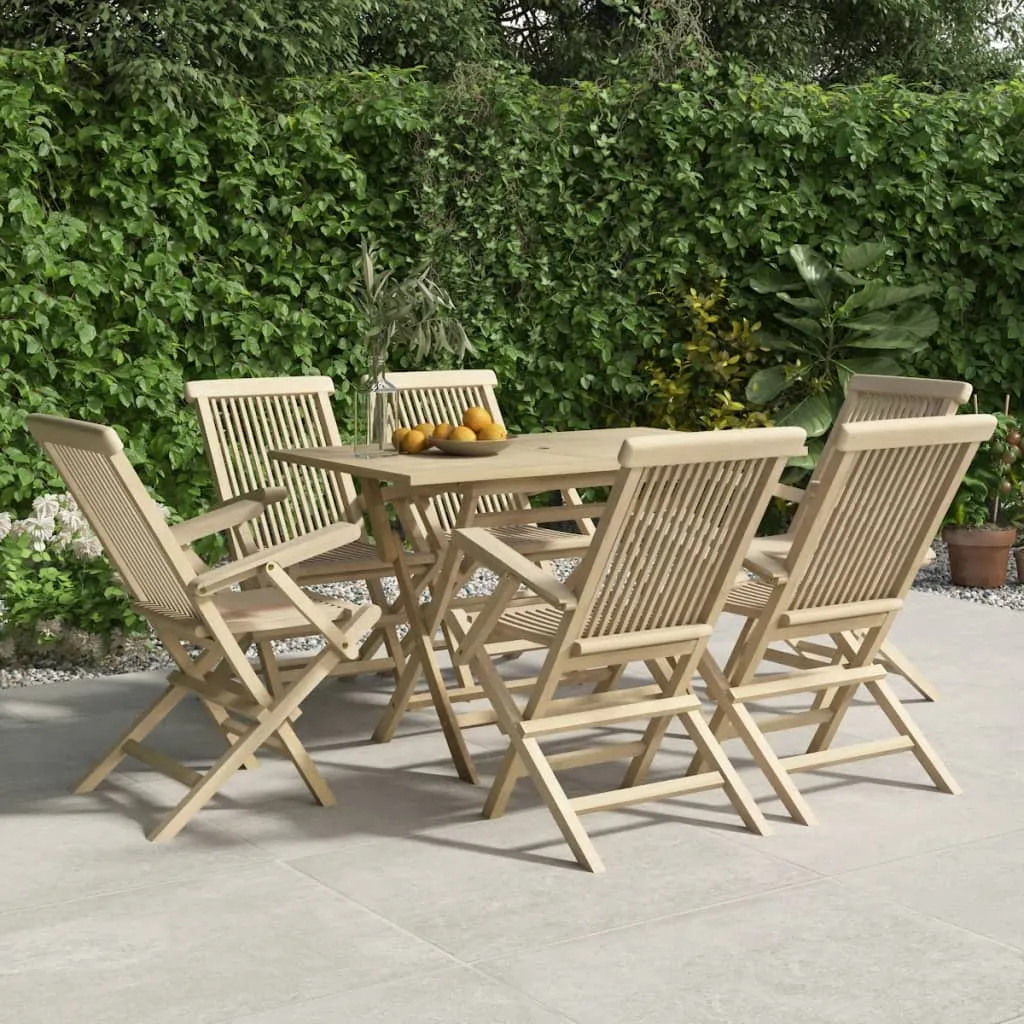 Folding Patio Chairs Outdoor Lawn Chair Furniture Gray Solid Wood Teak