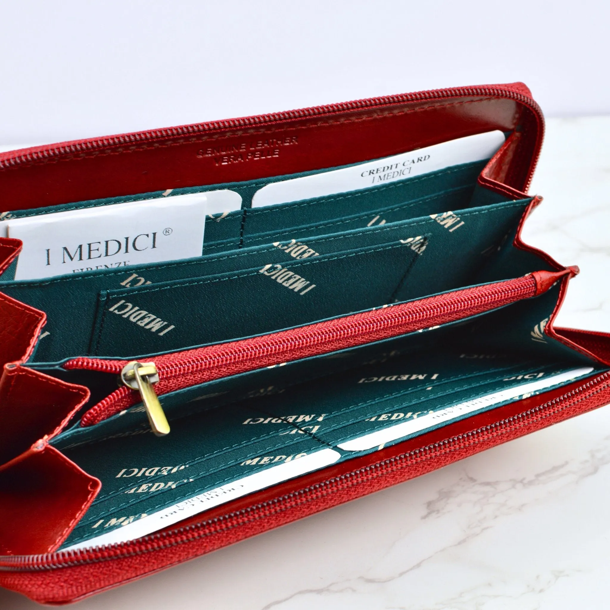 Gabriella Women's Italian Leather Zip Around Wallet