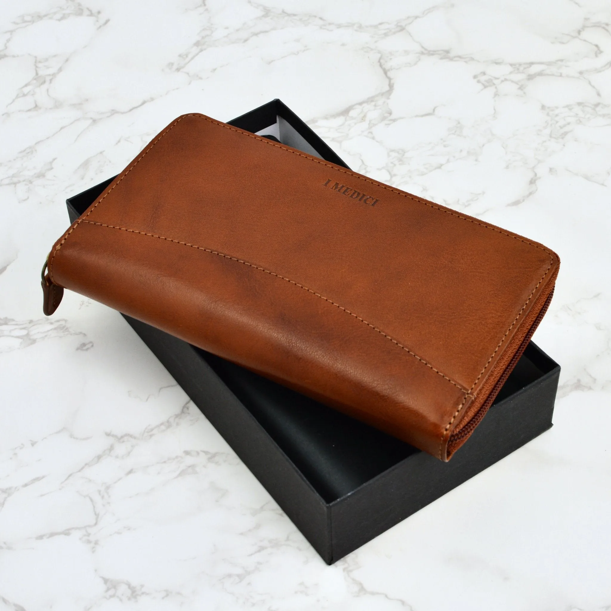 Gabriella Women's Italian Leather Zip Around Wallet