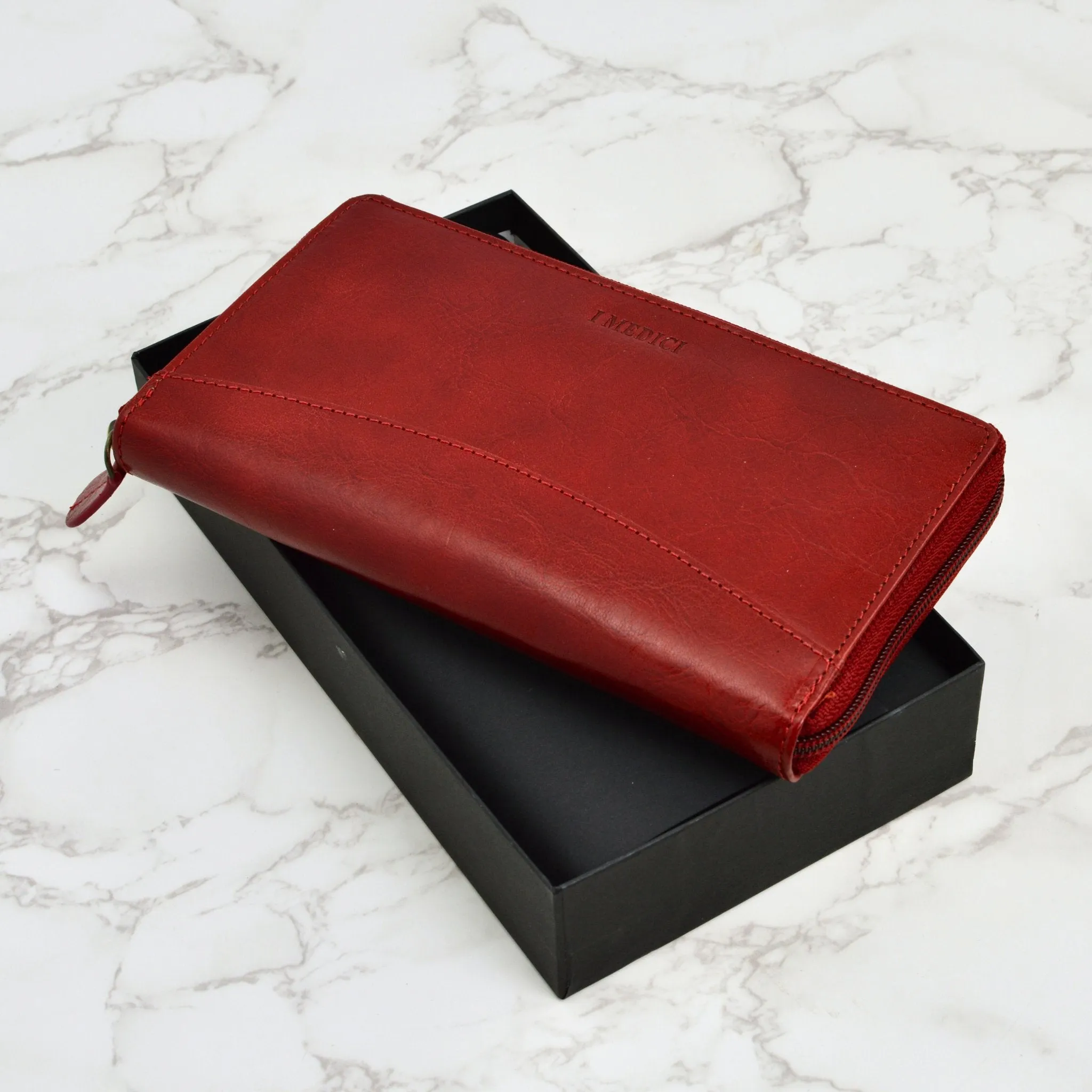 Gabriella Women's Italian Leather Zip Around Wallet