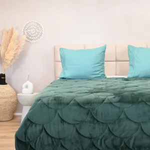 HappyDuvet - Velvet - Dark Green - All season Coverless duvet