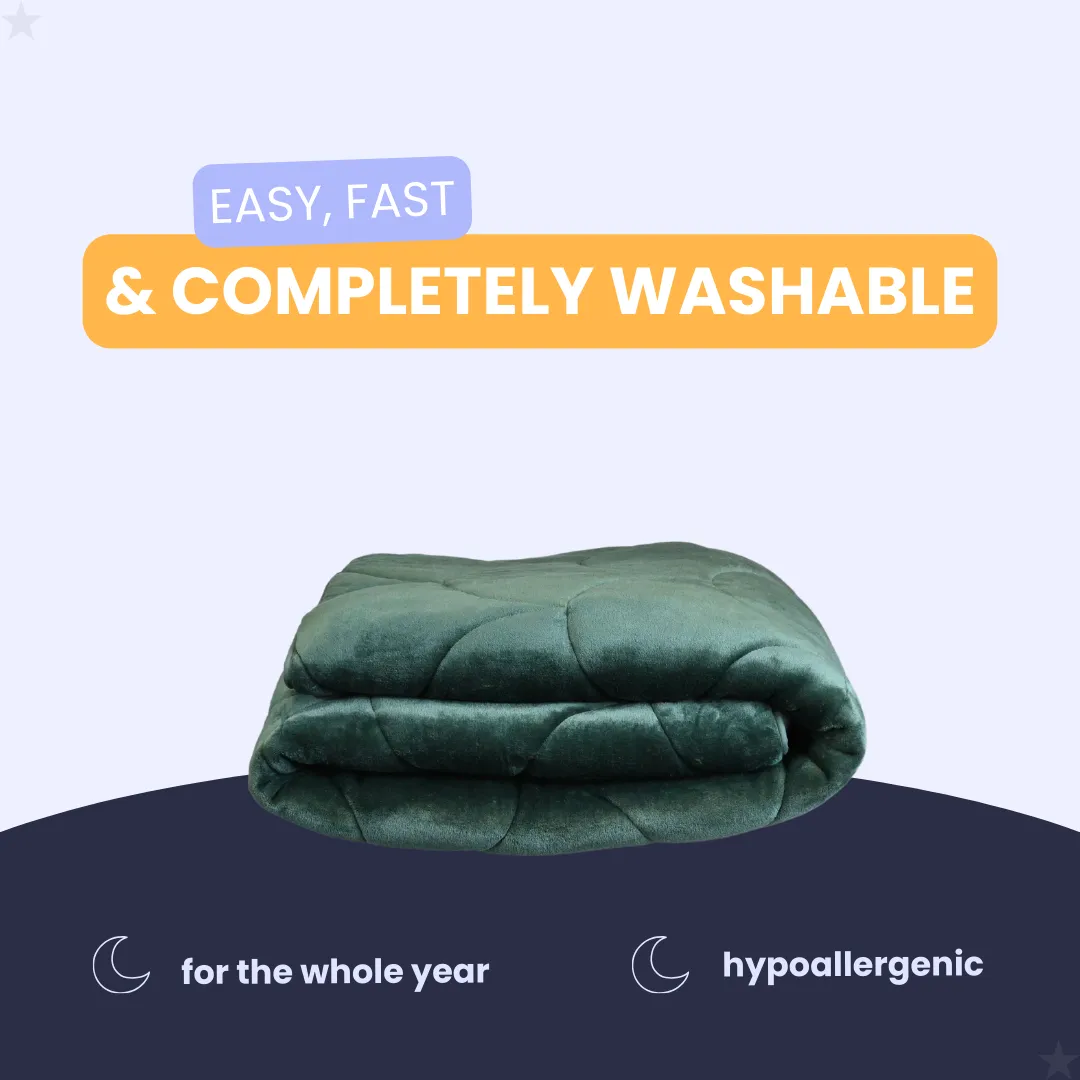 HappyDuvet - Velvet - Dark Green - All season Coverless duvet