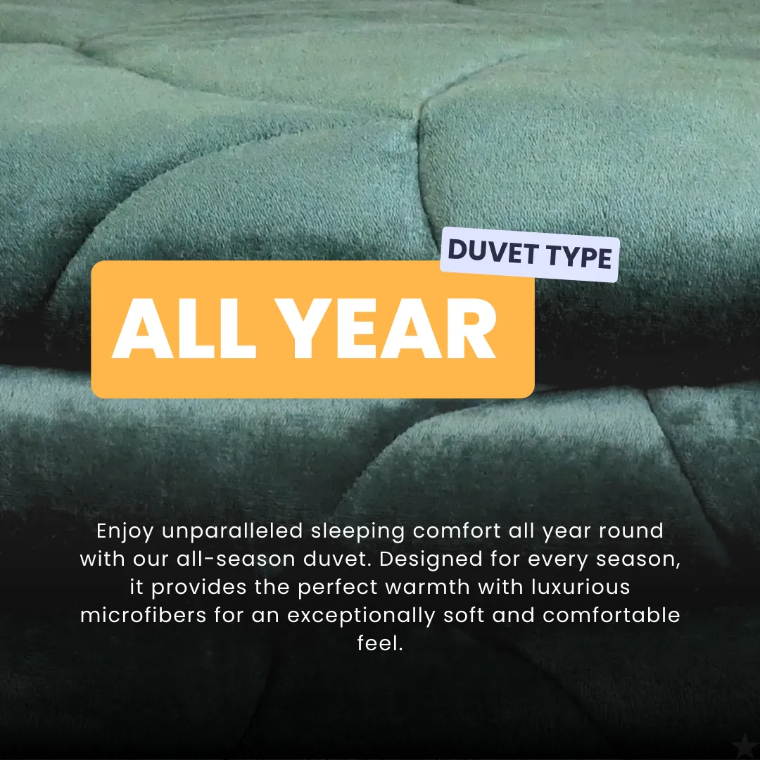 HappyDuvet - Velvet - Dark Green - All season Coverless duvet