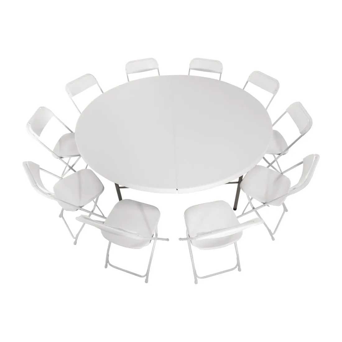 HC270 Bolero Round PE Centre Folding Table White 6ft (Single)