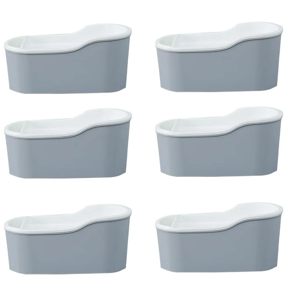 Kuber Industries Seasoning Storage Box Set With Spoon|Small Kitchen Spice Rack|Extra Storage| Pack of 6|Grey