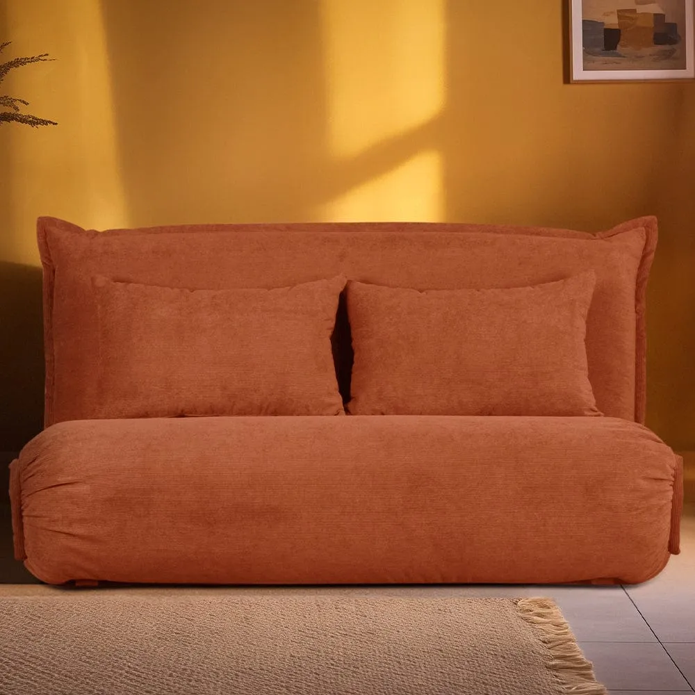 Lola Corduroy Foldable Sofa Bed with Pillows