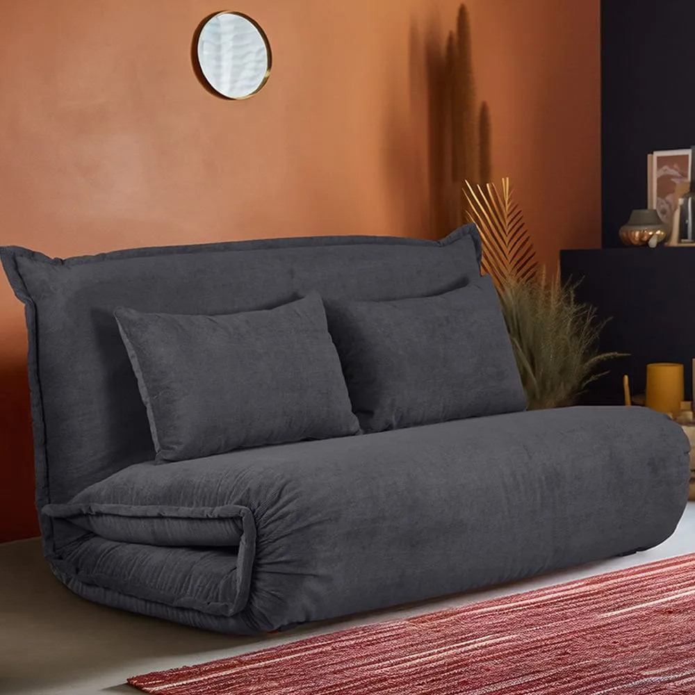 Lola Corduroy Foldable Sofa Bed with Pillows
