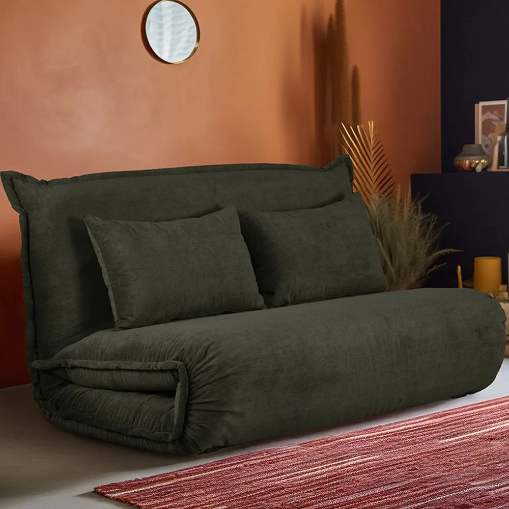 Lola Corduroy Foldable Sofa Bed with Pillows