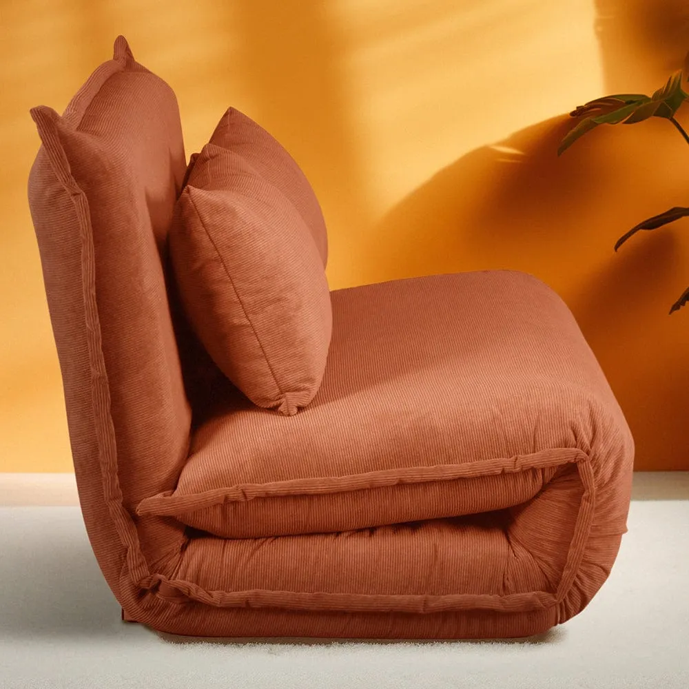 Lola Corduroy Foldable Sofa Bed with Pillows