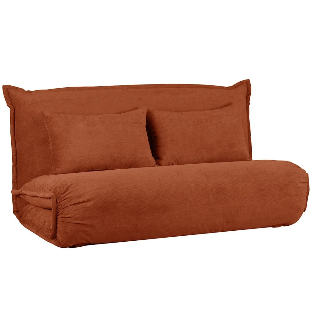 Lola Corduroy Foldable Sofa Bed with Pillows