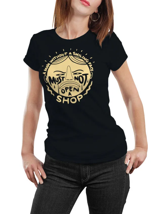 Man Without Smiling Face Chinese Proverb Unisex T-Shirt