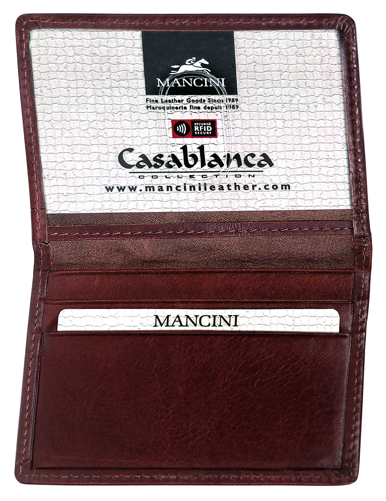 Mancini CASABLANCA Collection Men’s Billfold with Removable Passcase (RFID Secure)