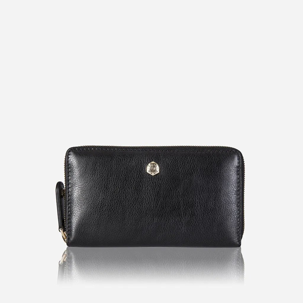 Medium Zip Around Purse, Black