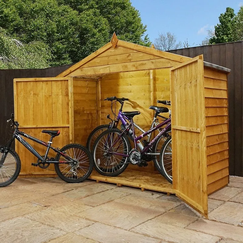 Mercia Garden Storage 2' 9" x 6' 10" Apex Bike Store - Budget Dip Treated Overlap