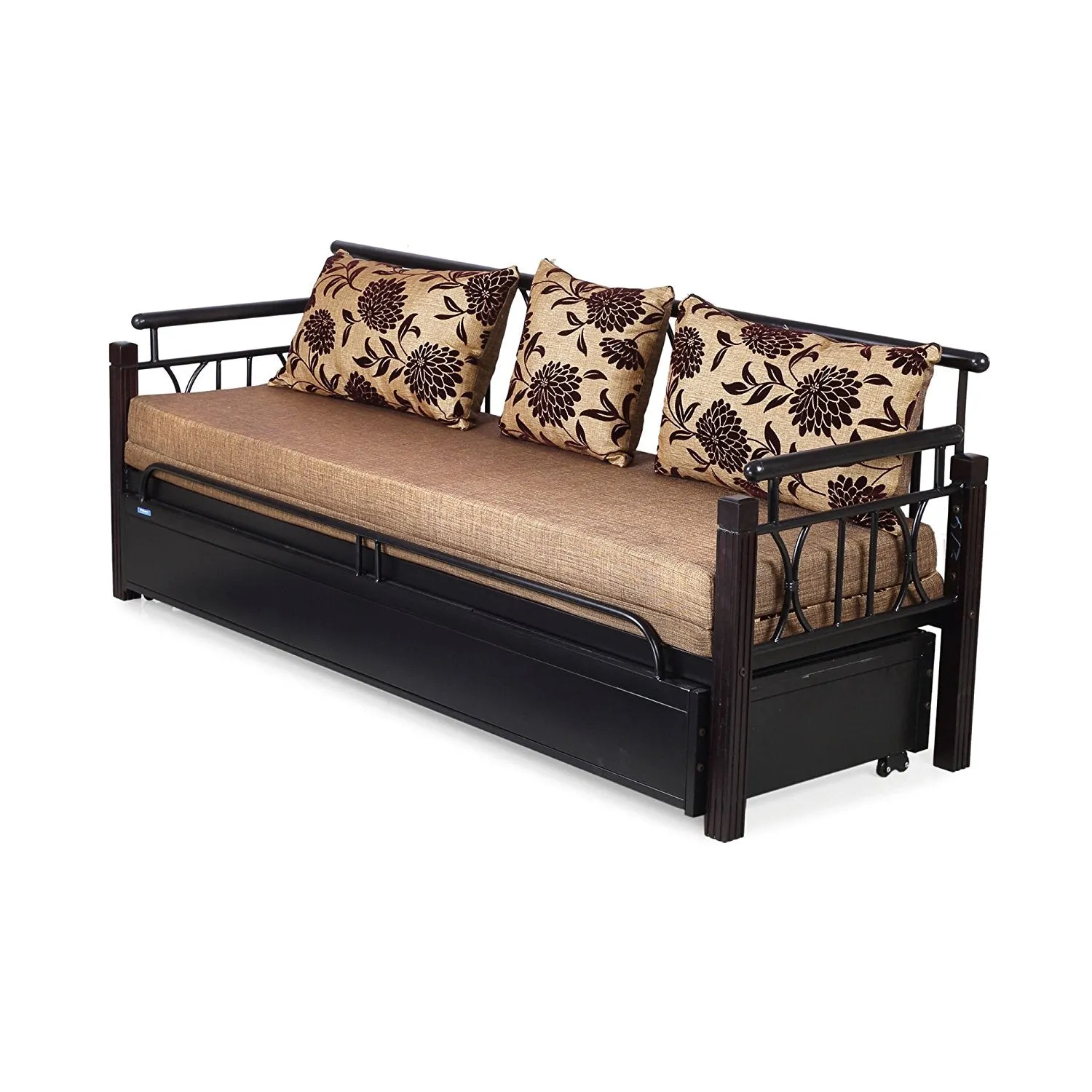 Nilkamal Flint Two Seater Sofa cum Bed (Black)