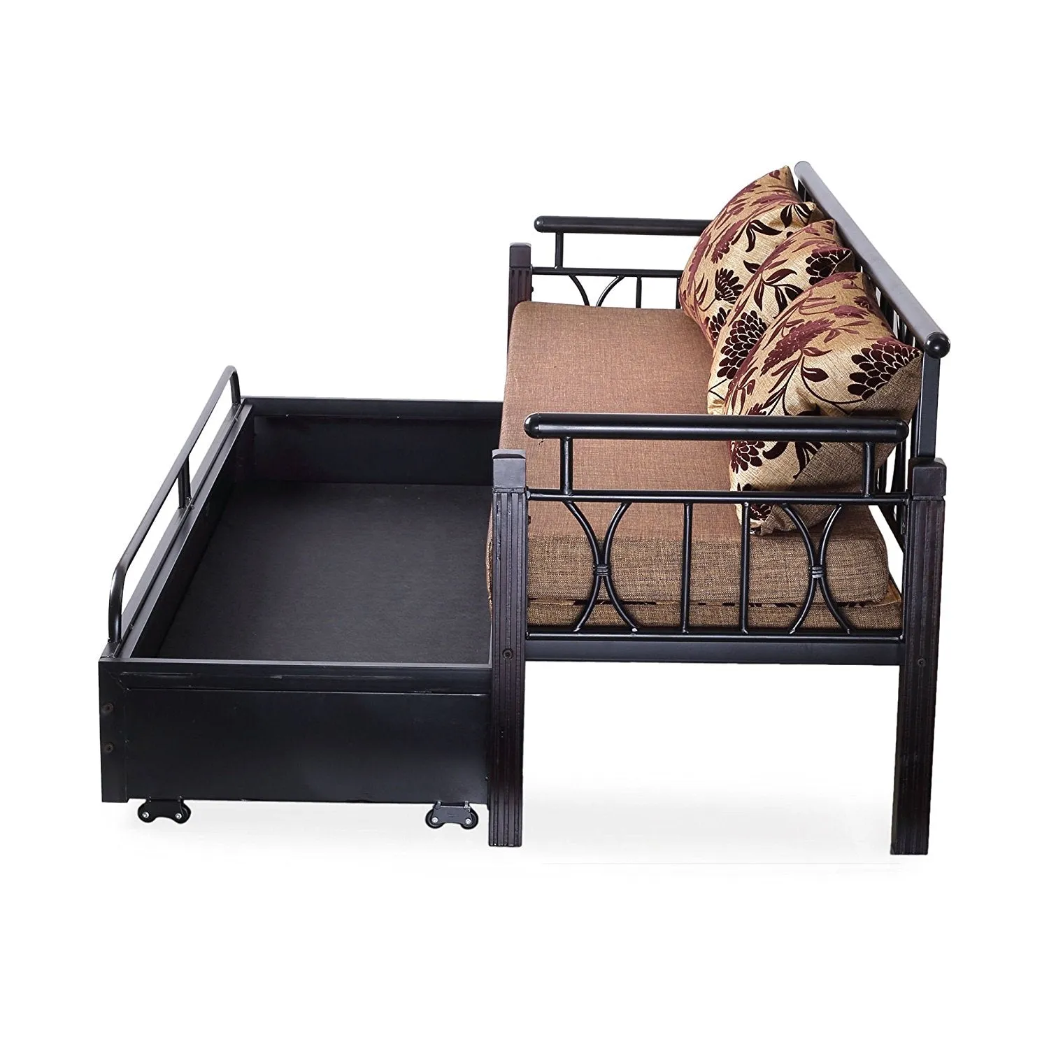 Nilkamal Flint Two Seater Sofa cum Bed (Black)